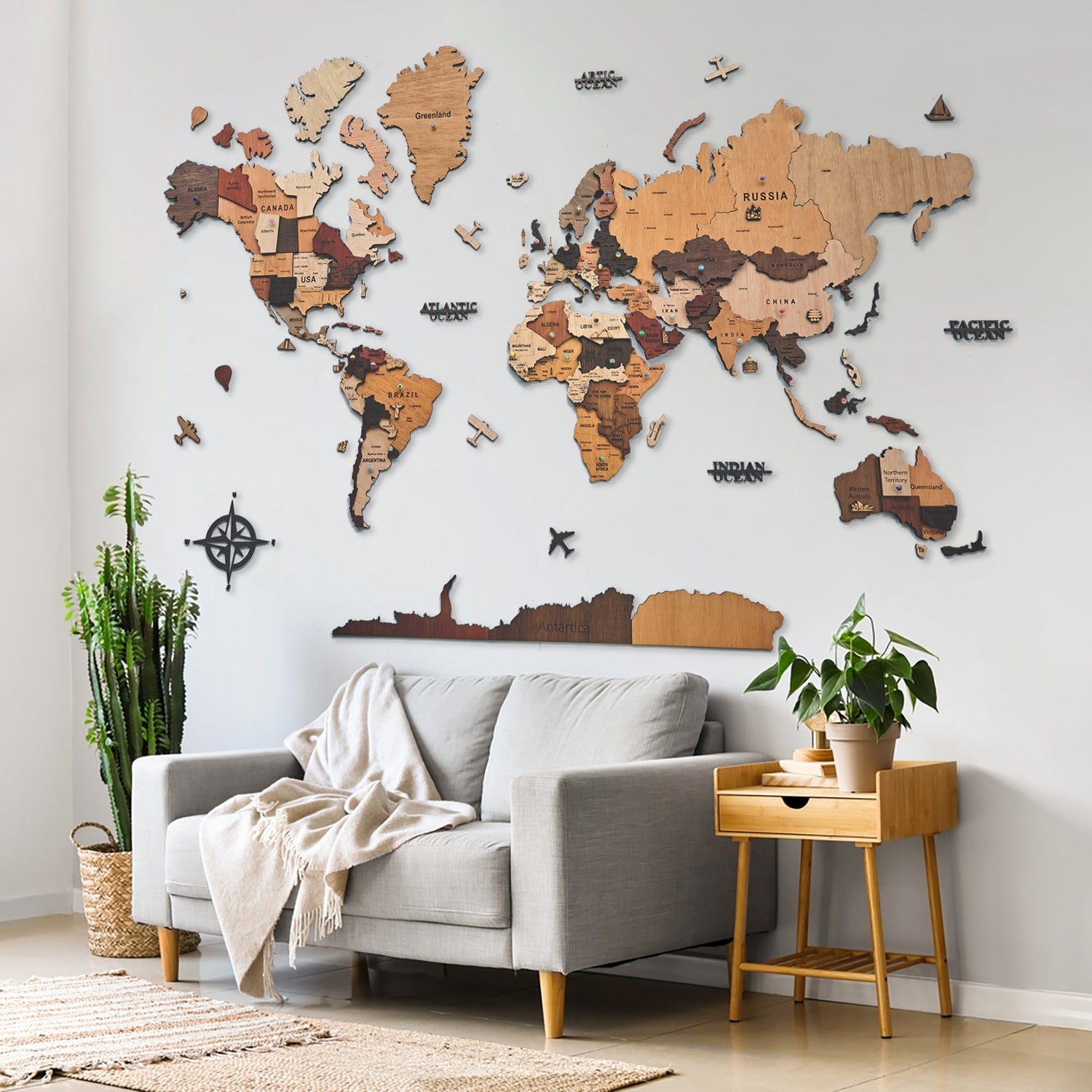 MAPAS EN MADERA